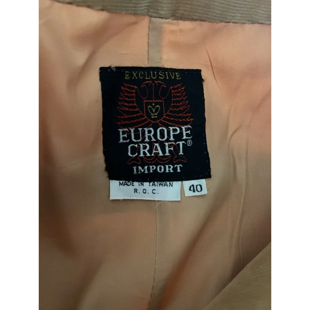 Europe Craft Exclusive Import Vintage Men's Brown Corduroy‎ Jacket Size 40